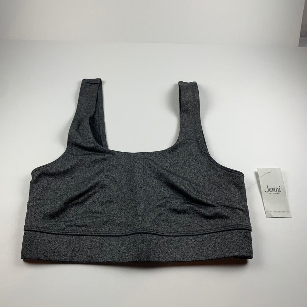 Jenni Women's Square-Neck Moderate Coverage Gray Pullover Bralette Size S NWT
